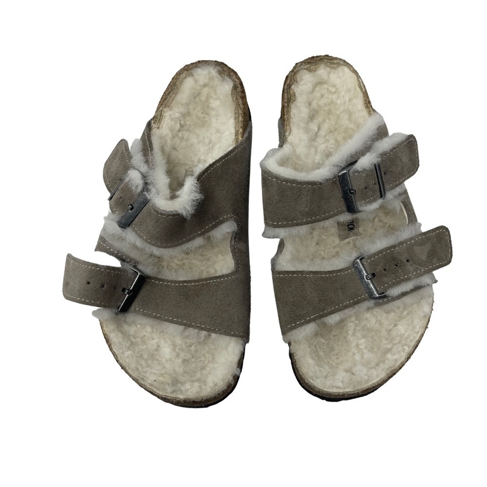 BIRKENSTOCK Arizona Shearling in Iron grey & Natural sz 36 L 5
